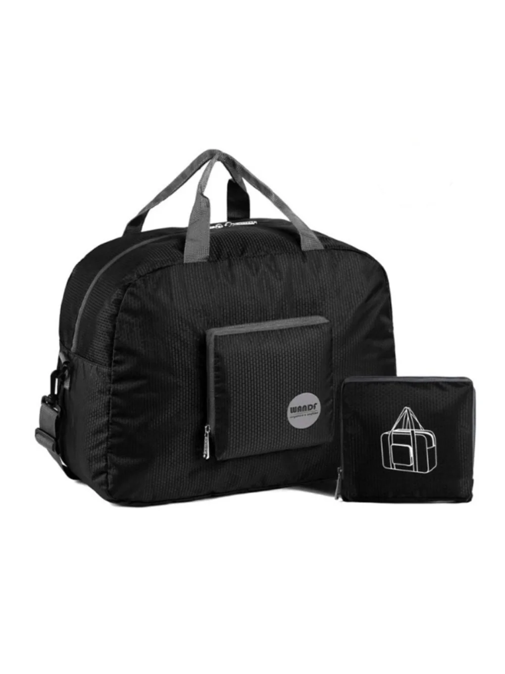 WANDF Foldable Duffel Bag One Size Pink and Gray